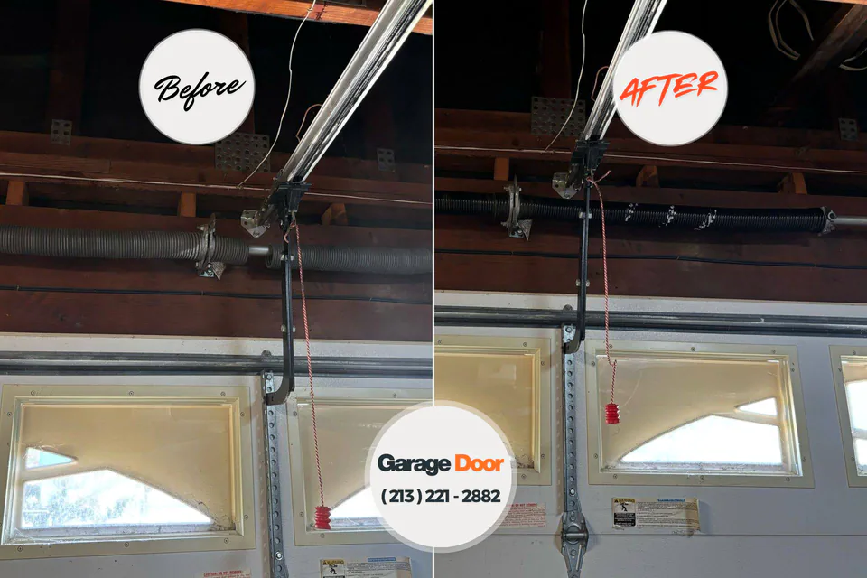 Before and after: garage door repair Corydon, IA